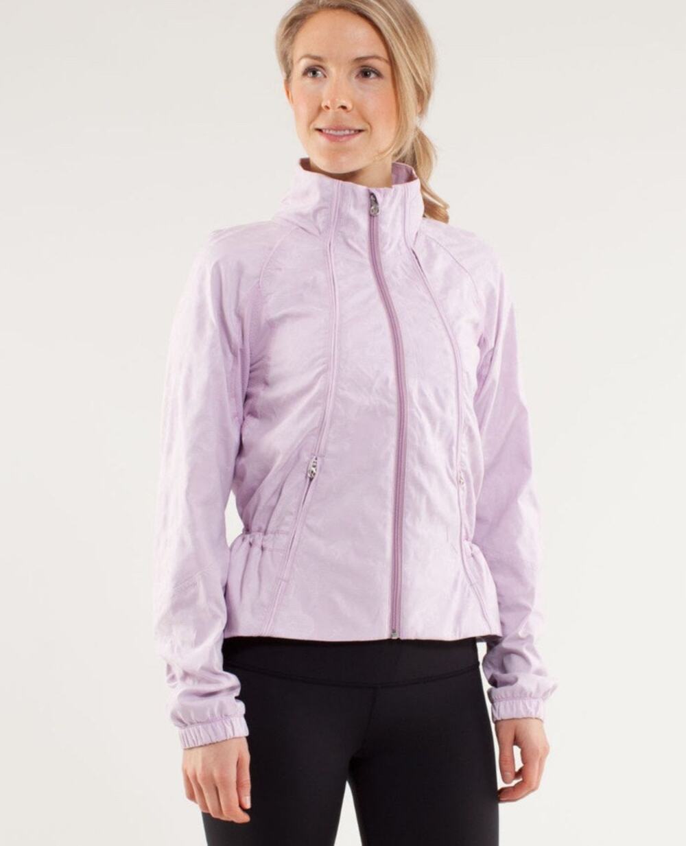 Lululemon Run 8 Travel to Track Jacket Pink Rose Quartz Floral Ventilated Lilac